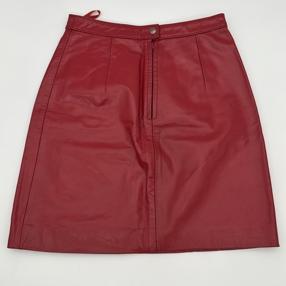 Vintage Red Leather Skirt | Berman’s | Size 6 | High-Waisted Pencil Skirt - Picture 2 of 10